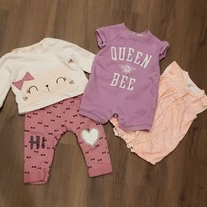 12months bundle set rompers and shirt legging set